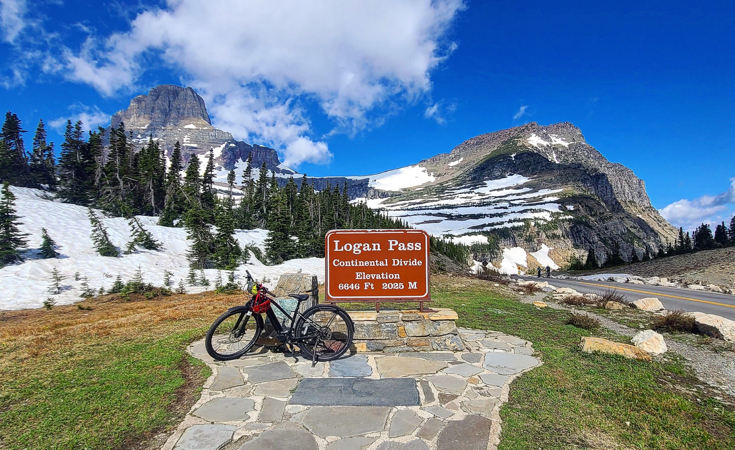 Biking at Logan Pass on Going-to-the-Sun Road